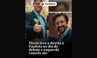 Flávio Bolsonaro reúne apoiadores na Avenida Paulista antes de debate com Lula